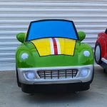 Детска клатушка с монети – съзтезателна количка (зелена)