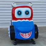 Детска клатушка с монети – количка (синьо/червена)