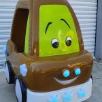 Детска клатушка с монети – съзтезателна количка (кафяво/зелена)